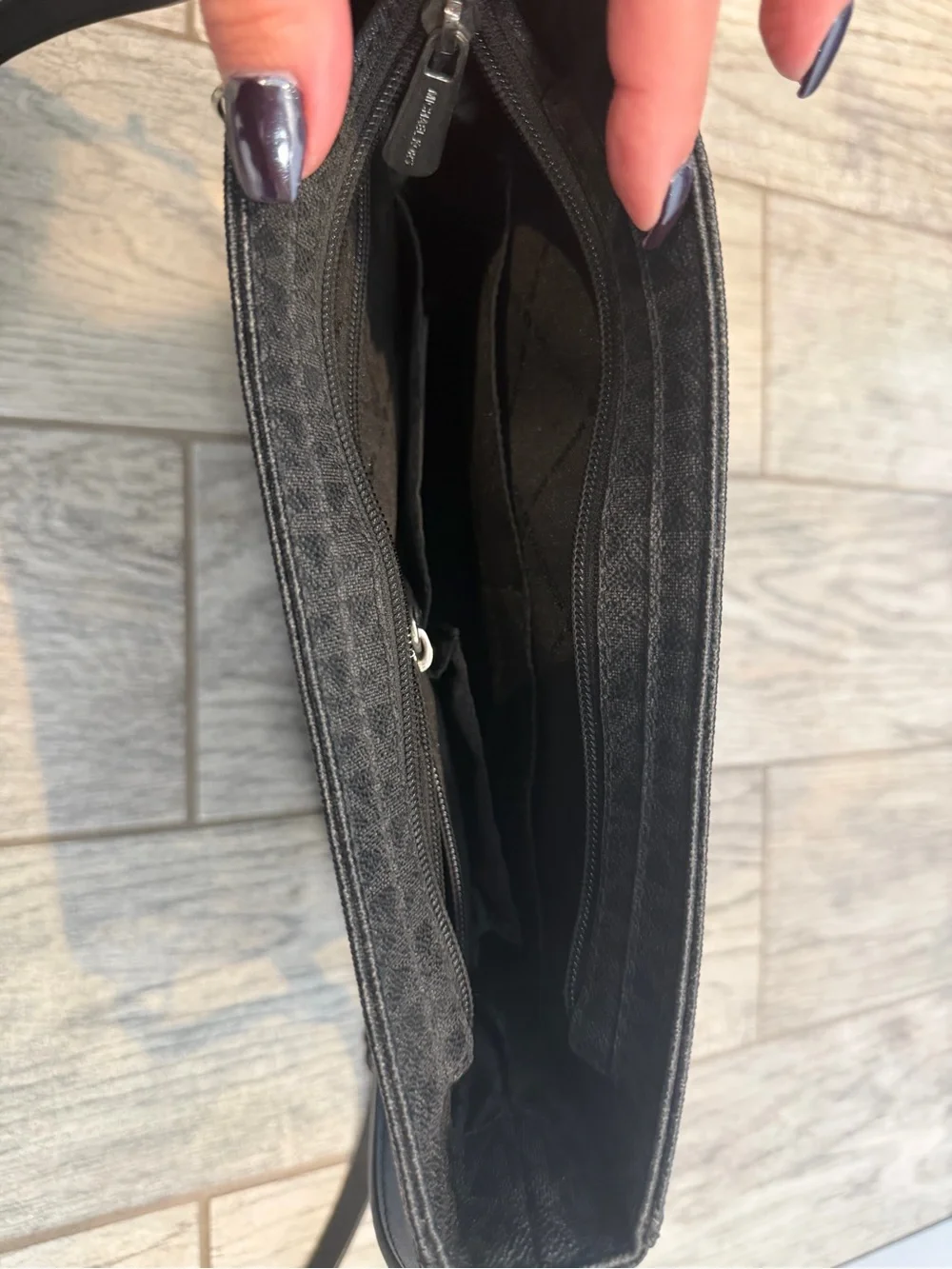 Michael Kors Black Logo-Print Crossbody Messenger Bag